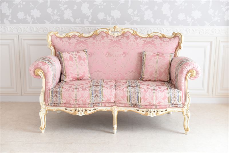 2Pソファ ローザ アンティーク調 猫脚 ROCOCOアントワネット