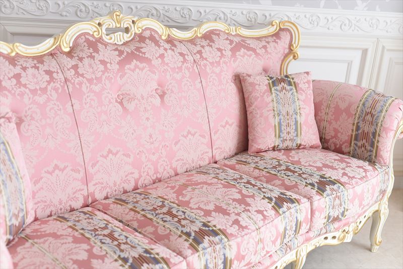 3Pソファローザグランデ アンティーク調 猫脚 ROCOCOアントワネット