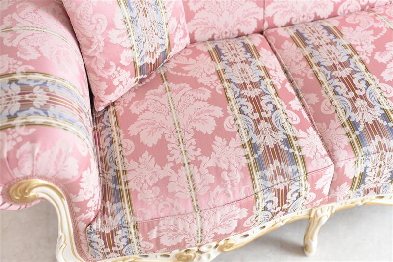 3Pソファローザグランデ アンティーク調 猫脚 ROCOCOアントワネット