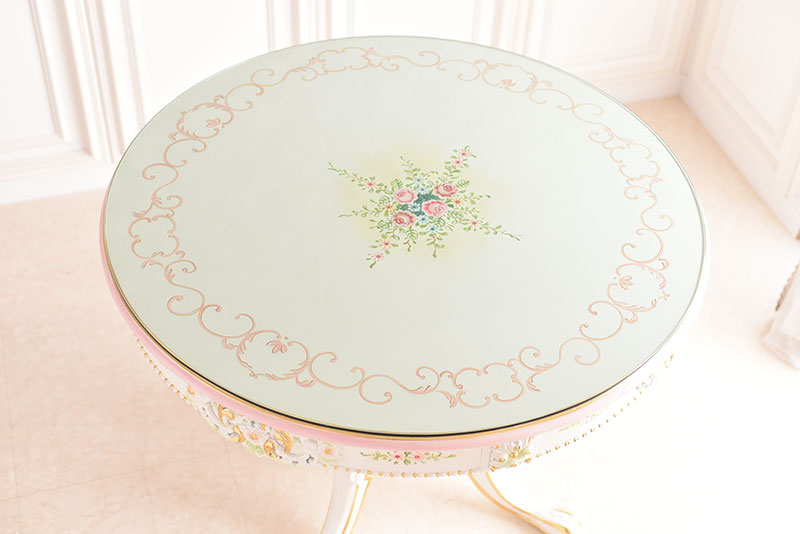 ダイニング5点セット 110Φダイニングテーブル アンティーク調 ROCOCOアントワネット