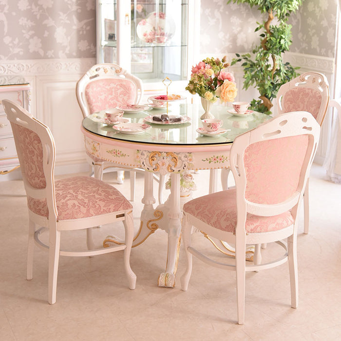 ダイニング5点セット 110Φダイニングテーブル アンティーク調 ROCOCOアントワネット