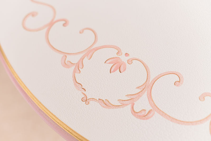 110Φダイニング丸テーブル ガラス天板付き アンティーク調 ROCOCOアントワネット