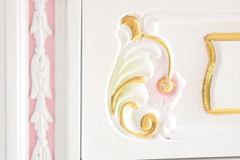 ナイトテーブル ガラス天板付き アンティーク調 ROCOCOアントワネット