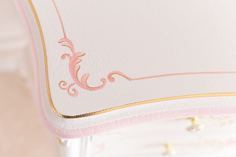 3段チェスト ガラス天板付き アンティーク調 ROCOCOアントワネット