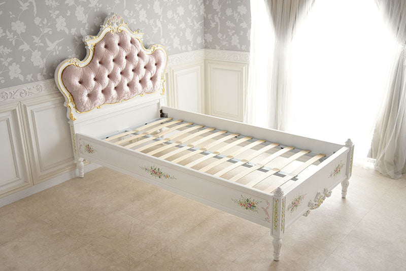 宮廷のシングルベッド PINK LINE アンティーク調 ROCOCOアントワネット