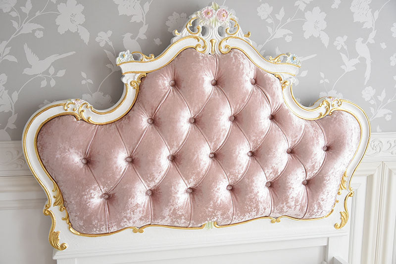 宮廷のシングルベッド PINK LINE アンティーク調 ROCOCOアントワネット