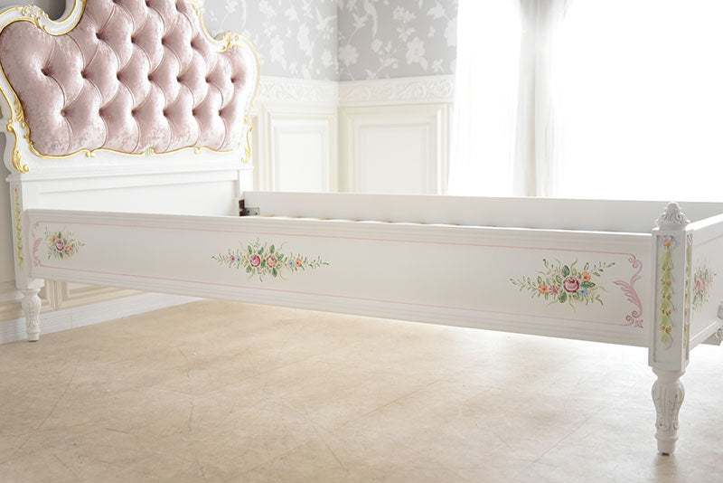 宮廷のシングルベッド PINK LINE アンティーク調 ROCOCOアントワネット