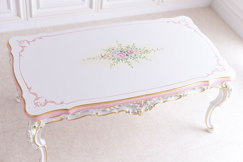 センターテーブル ガラス天板付き アンティーク調 ROCOCOアントワネット