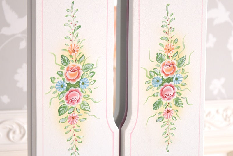 新型ドレッサー スツール・ガラス天板付き アンティーク調 ROCOCOアントワネット