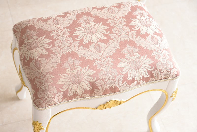 新型ドレッサー スツール・ガラス天板付き アンティーク調 ROCOCOアントワネット