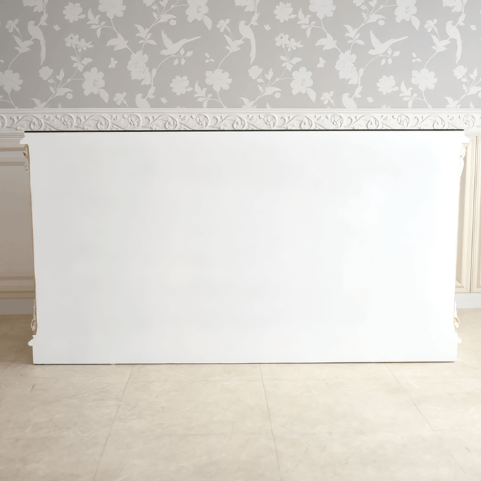 3ドアサイドボード 引出タイプ グランデチェスト ガラス天板付き アンティーク調 ROCOCOアントワネット