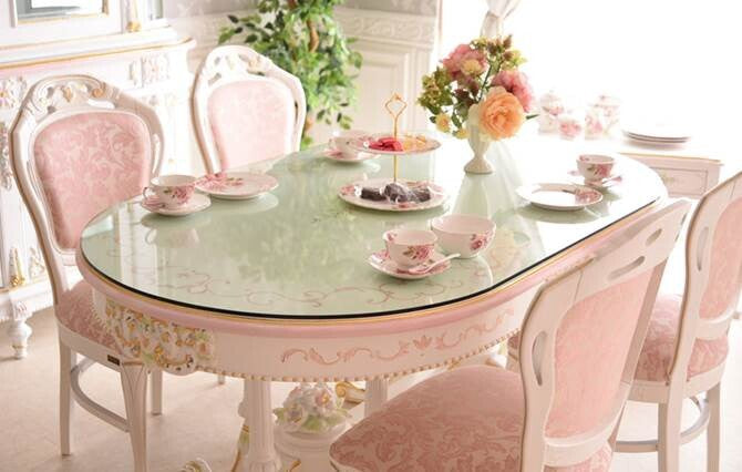 ダイニング5点セット 160オーバルダイニングテーブル アンティーク調 ROCOCOアントワネット