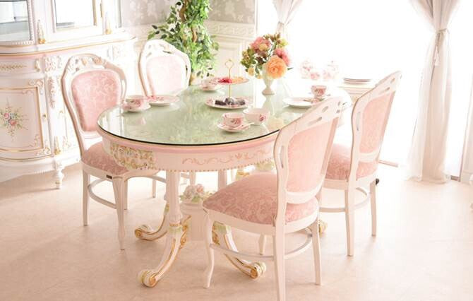 ダイニングテーブル 160オーバル アンティーク調 ROCOCOアントワネット