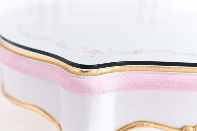 センターテーブル Rフォルム ガラス天板付き アンティーク調 ROCOCOアントワネット