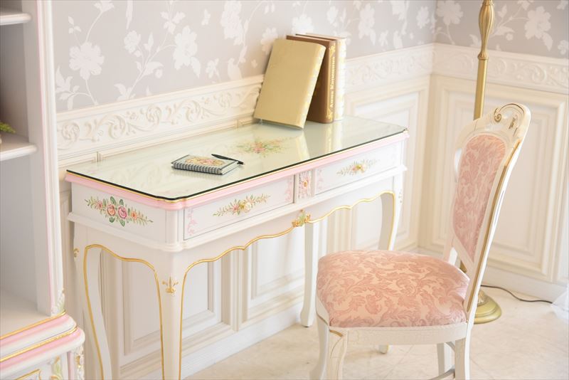ラグジュアリー プリンセスデスク アンティーク調 ROCOCOアントワネット