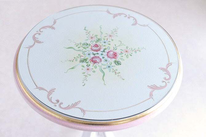 コーヒーテーブル ガラス天板付き アンティーク調 ROCOCOアントワネット