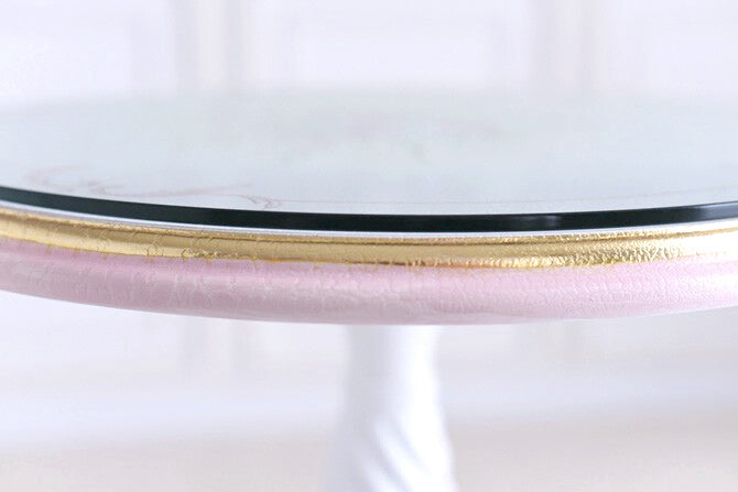 コーヒーテーブル ガラス天板付き アンティーク調 ROCOCOアントワネット