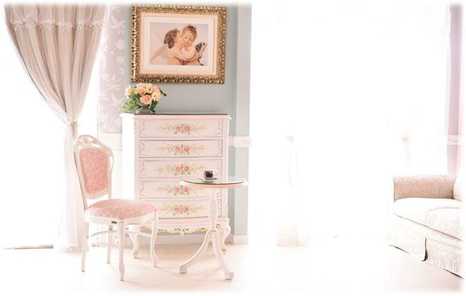 コーヒーテーブル ガラス天板付き アンティーク調 ROCOCOアントワネット