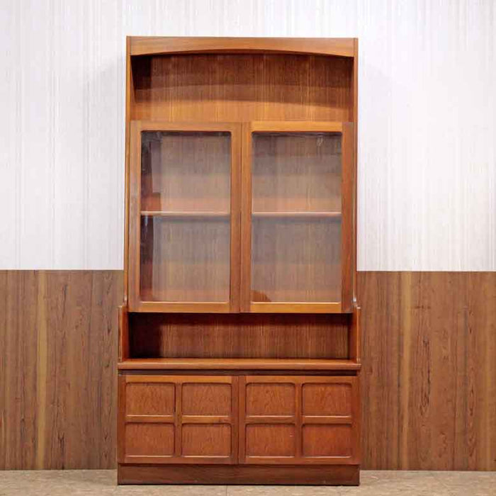 ユニットキャビネット ネイサン ガラス戸 イギリス チーク 完成品 NATHAN