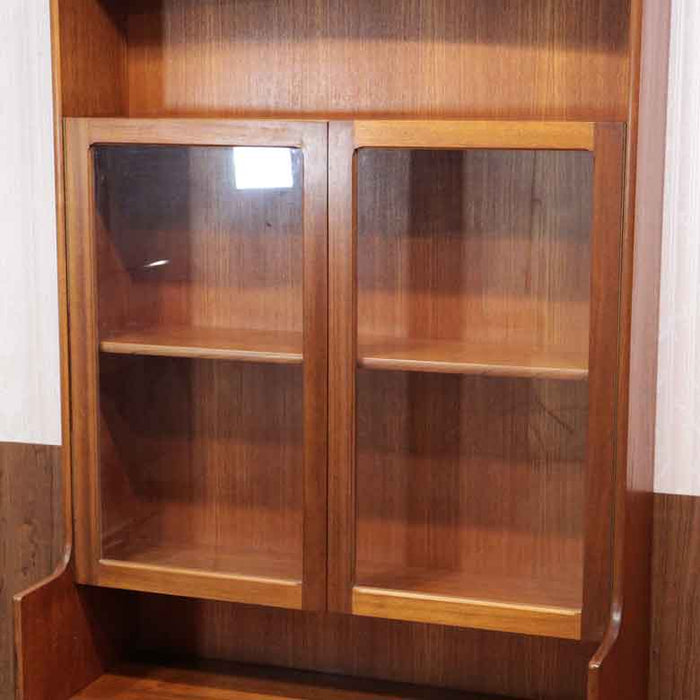 ユニットキャビネット ネイサン ガラス戸 イギリス チーク 完成品 NATHAN