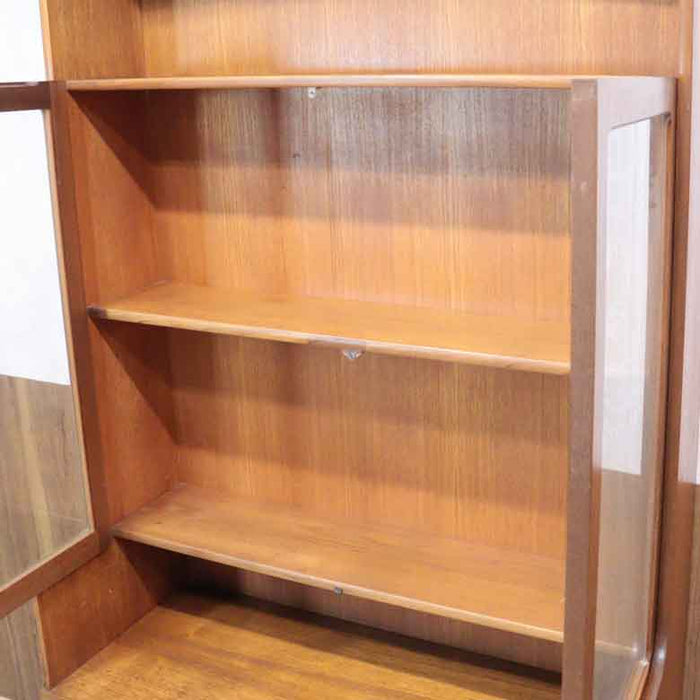 ユニットキャビネット ネイサン ガラス戸 イギリス チーク 完成品 NATHAN