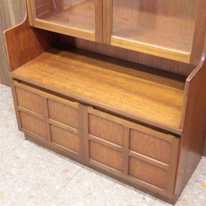 ユニットキャビネット ネイサン ガラス戸 イギリス チーク 完成品 NATHAN