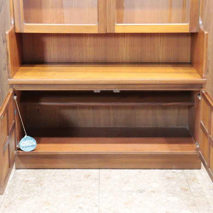 ユニットキャビネット ネイサン ガラス戸 イギリス チーク 完成品 NATHAN