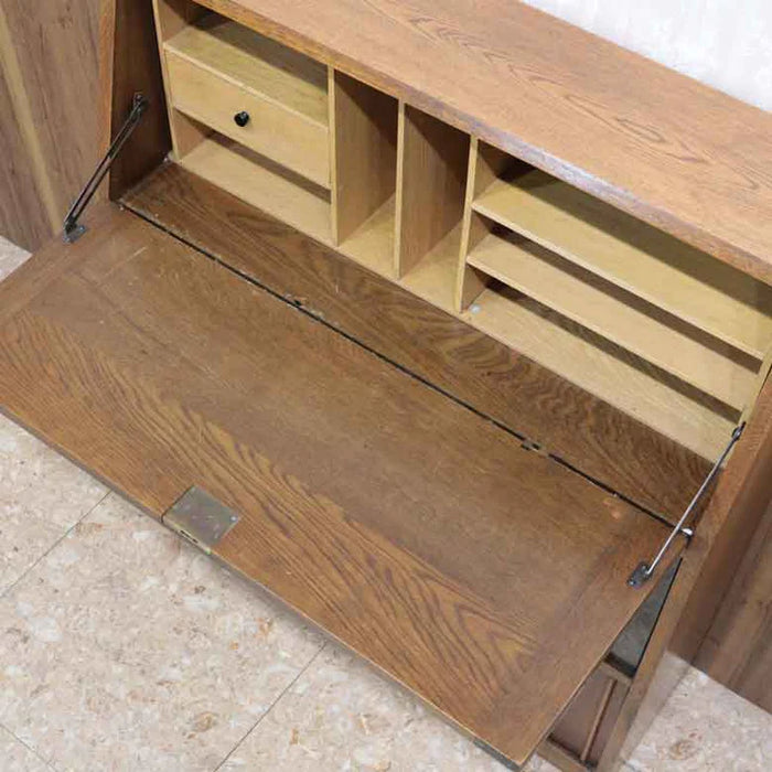 ヴィンテージ イギリス製 ライティングビューロー / ガラスブックシェルフ