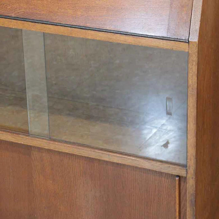 ヴィンテージ イギリス製 ライティングビューロー / ガラスブックシェルフ