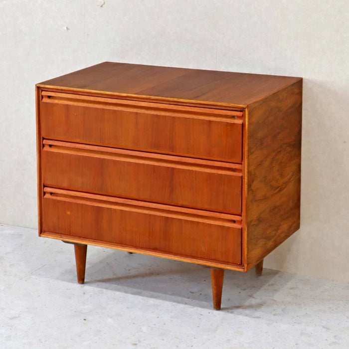 ヴィンテージ デンマーク製 3段スモールチェスト チーク材×ウォールナット材
