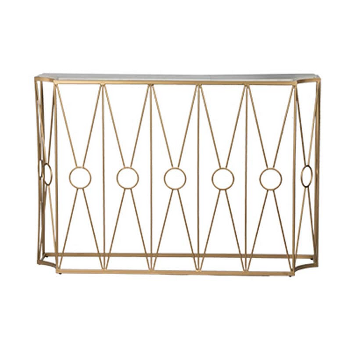 大理石×ゴールドアイアン コンソールテーブル 幅120cm