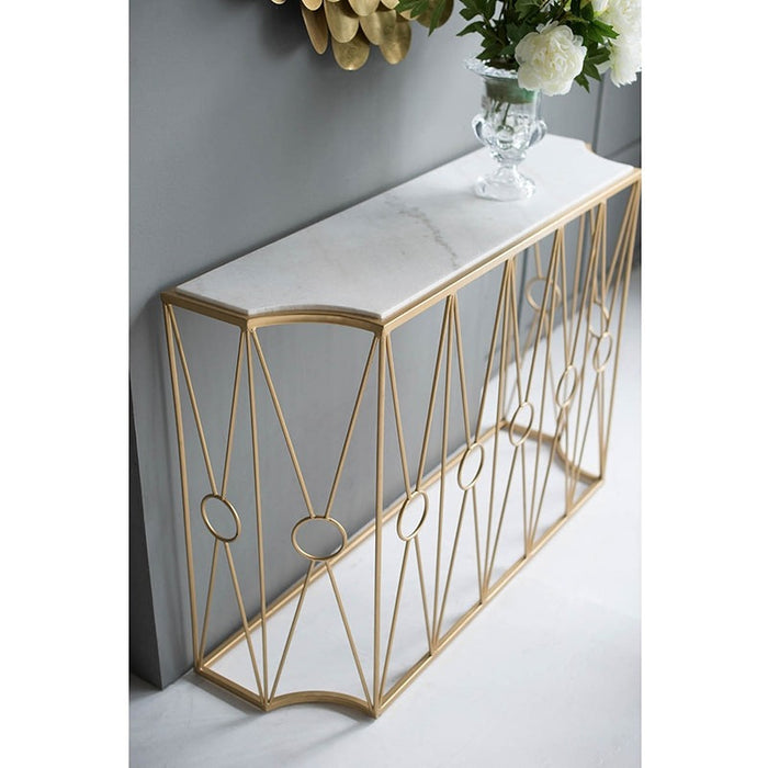 大理石×ゴールドアイアン コンソールテーブル 幅120cm