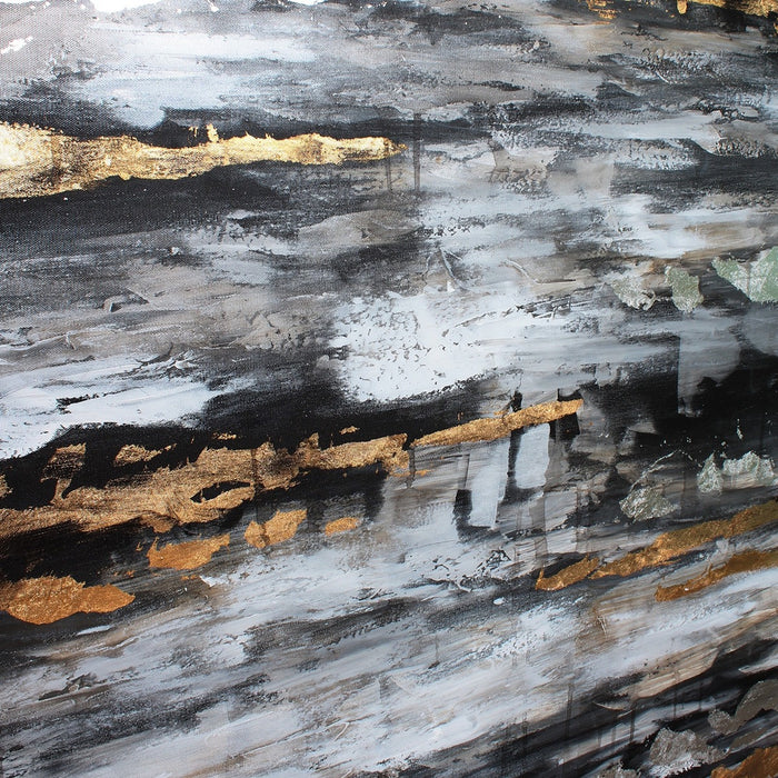 ゴールドとシルバーの雲海模様 モダンアートフレーム