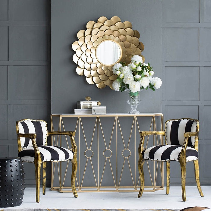 大理石×ゴールドアイアン コンソールテーブル 幅120cm