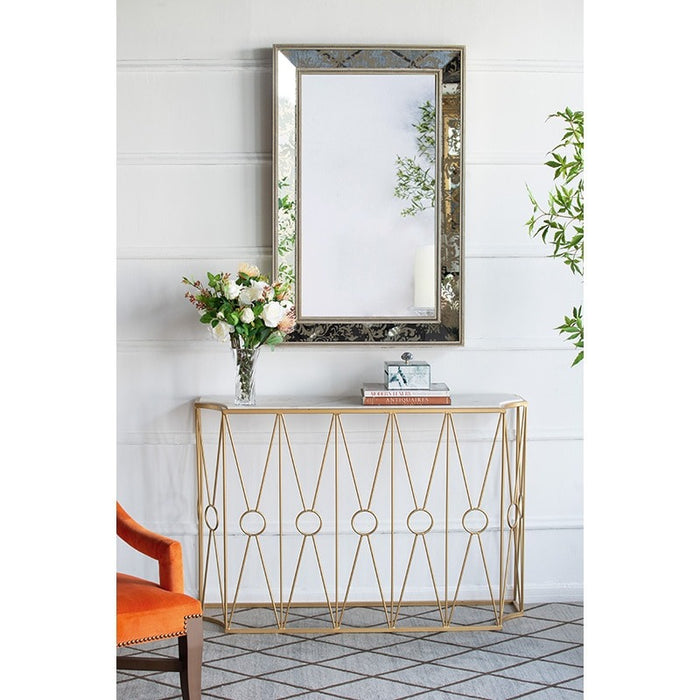 大理石×ゴールドアイアン コンソールテーブル 幅120cm