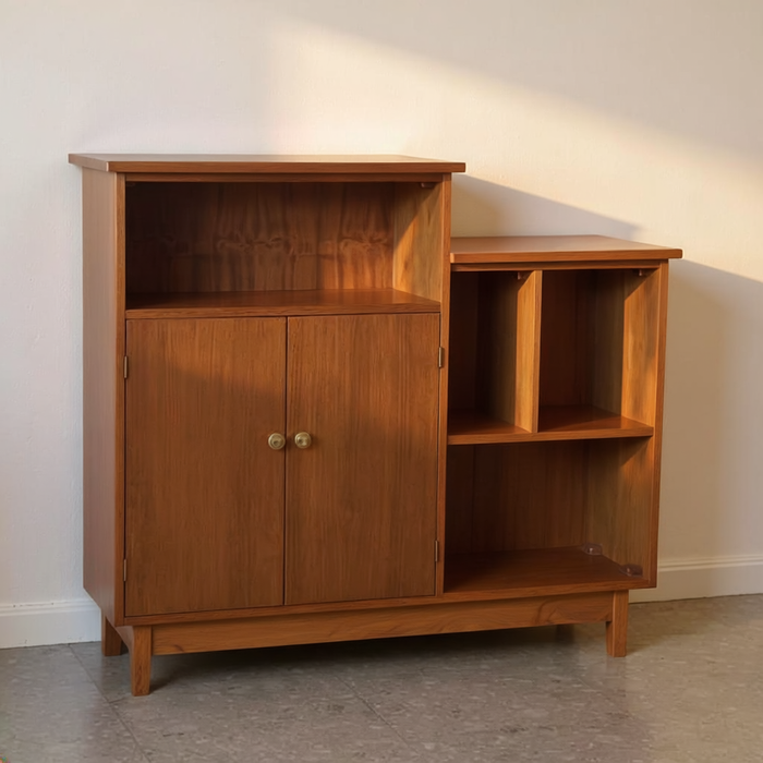 ブックシェルフ 多目的 サイドキャビネット イギリス ヴィンテージ チーク ミッドセンチュリースタイル