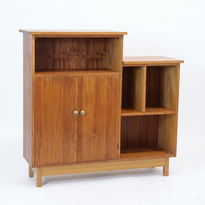 ブックシェルフ 多目的 サイドキャビネット イギリス ヴィンテージ チーク ミッドセンチュリースタイル
