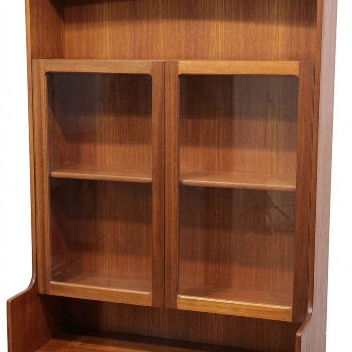 ユニットキャビネット ネイサン ガラス戸 イギリス チーク 完成品 NATHAN