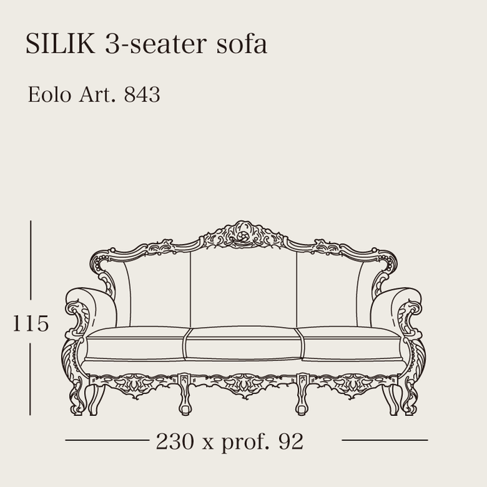 シリック / SILIK 3Pソファ Eolo Art.843 クラシック家具 イタリア家具