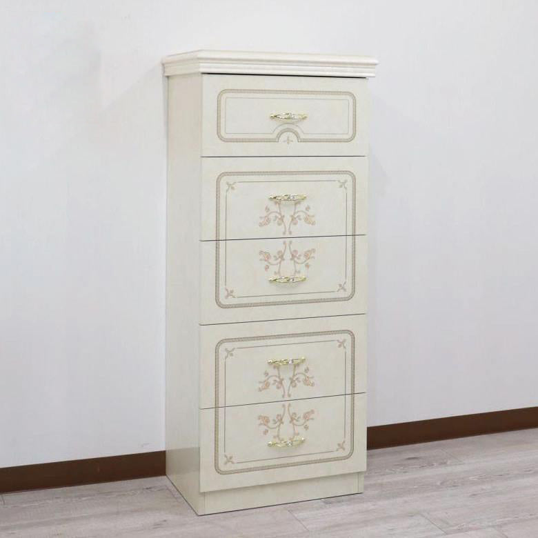 サルタレッリ フローレンス 5段チェスト アイボリー | ホーム