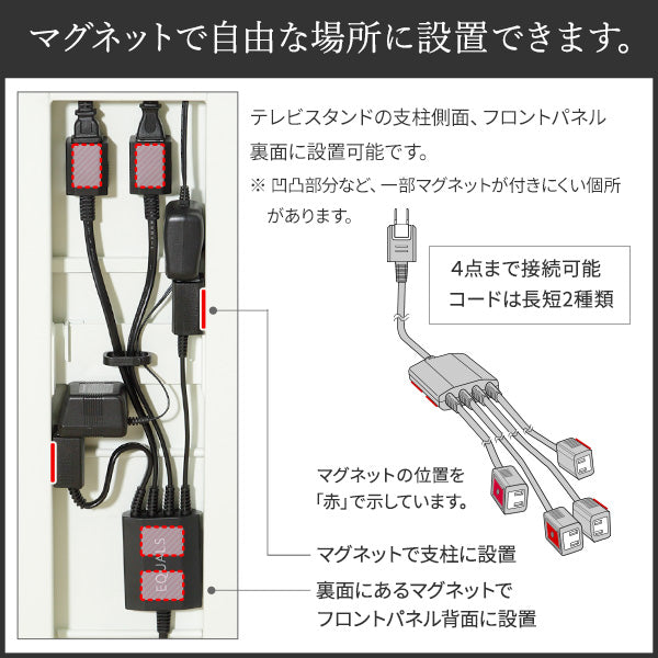 マグネット付きスマート電源タップ