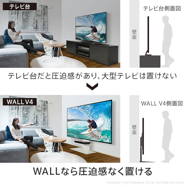 テレビ台 WALLインテリアテレビスタンドV4 フロアタイプ 60～90v対応